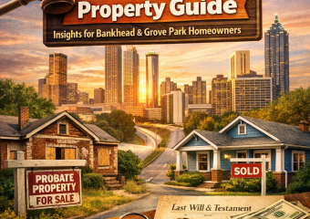 Cover of the Atlanta Probate Property Guide featuring Bankhead and Grove Park neighborhoods.