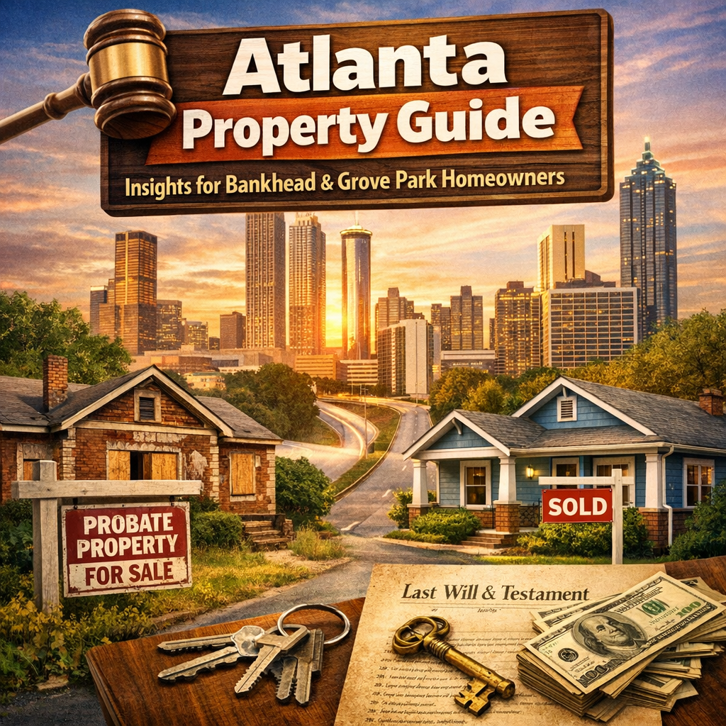 Cover of the Atlanta Probate Property Guide featuring Bankhead and Grove Park neighborhoods.